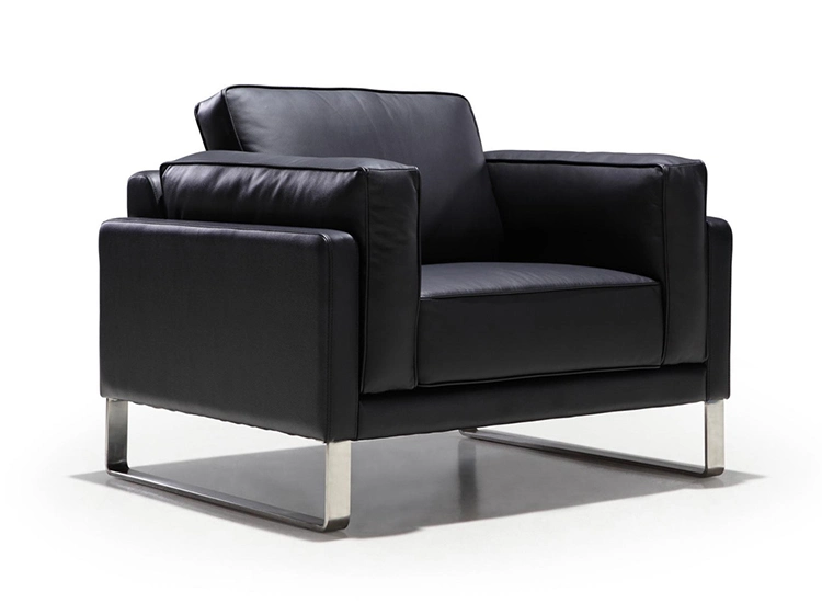 High Quality Modern Black Synthetic Leather Office Sofa Set Office Furniture Sofa