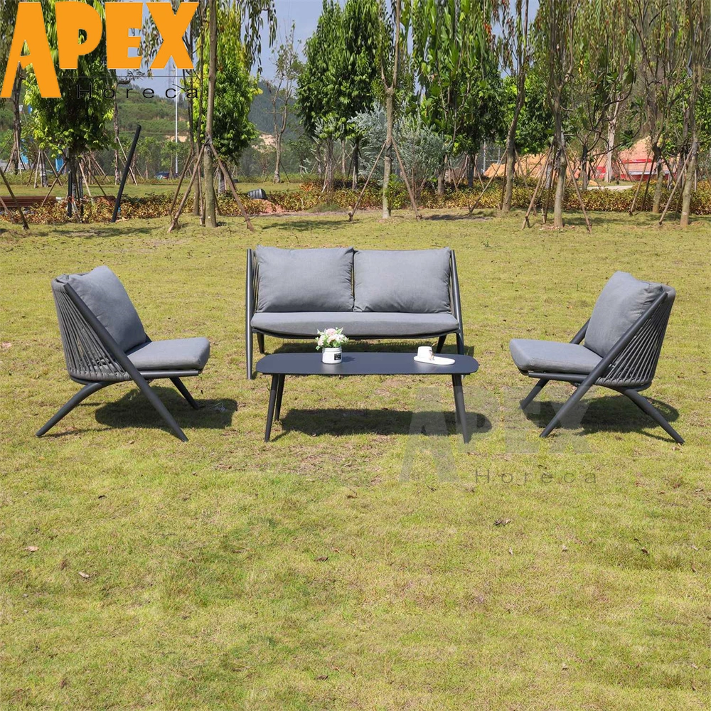 Nordic Style Modern Home Outdoor Living Room Furniture Set Aluminum Rope Sofa